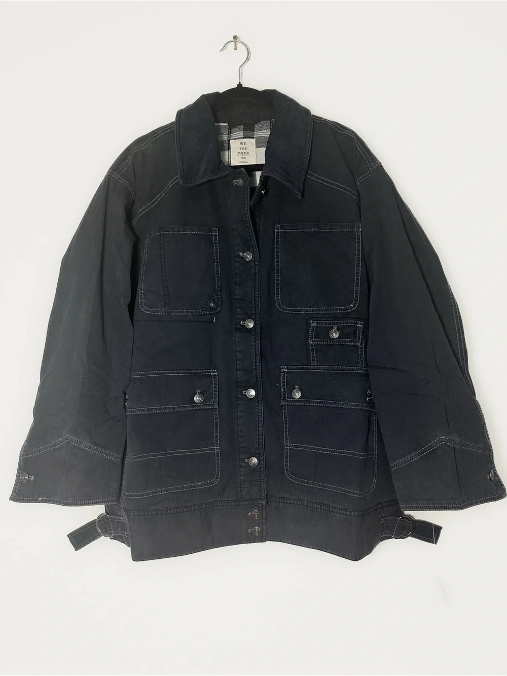 We The Free Sweet Talk Flannel Lined Barn coat size Medium in Washed Black NWT - Picture 8 of 16